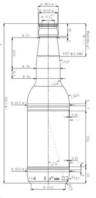 Чертеж пивной бутылки